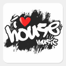 I Liebe-Haus-Musik Aufkleber