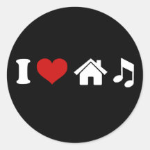 I Liebe-Haus-Musik-Aufkleber