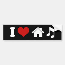 I Liebe-Haus-Musik-Aufkleber Auto Sticker