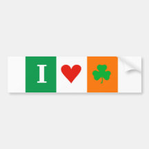 I Liebe-Herz-Kleeblatt-Irland-Raum-Stoßaufkleber Auto Aufkleber