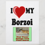 I Liebe (Herz) mein Borzoi-Hund Flyer Druck