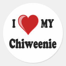 I Liebe (Herz) mein Chiweenie Hund Aufkleber