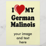 I Liebe (Herz) mein deutscher Malinois Hund Flyer Druck