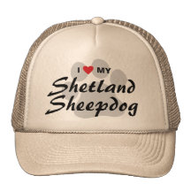 I Liebe (Herz) mein die Shetlandinseln-Schäferhund Retrokappen