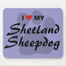 I Liebe (Herz) mein die Shetlandinseln-Schäferhund Mousepads