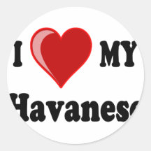 I Liebe (Herz) mein Havanese Hund Sticker