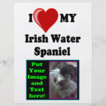 I Liebe (Herz) mein irisches Wasserspaniel-Hund Vollfarbige Flyer