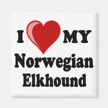 I Liebe (Herz) mein norwegischer Elkhound Hund Kühlschrankmagnet