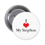 I Liebe (Herz) mein Stiefsohn Anstecknadelbuttons