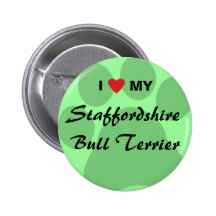 I Liebe (Herz) mein Terrier Staffordshires Stier Anstecknadel