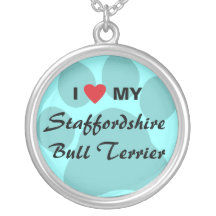 I Liebe (Herz) mein Terrier Staffordshires Stier Selbst Gestalteter Schmuck