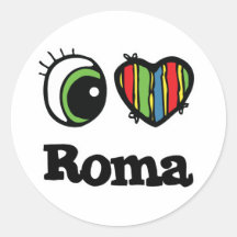 I Liebe (Herz) Rom Runde Sticker