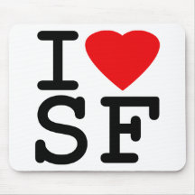I Liebe-Herz San Francisco Mousepads