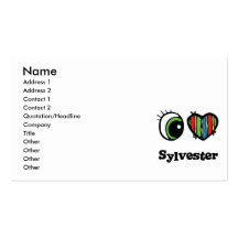 I Liebe (Herz) Sylvester Visitenkarte