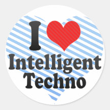 I Liebe intelligent+Techno Sticker