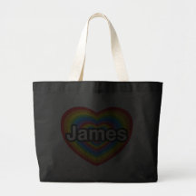 I Liebe James. Liebe I Sie James. Herz Taschen