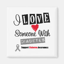 I Liebe jemand mit Diabetes Kühlschrankmagnete