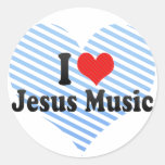 I Liebe-Jesus-Musik Runder Aufkleber