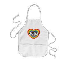 I Liebe Julia. Liebe I Sie Julia. Herz Schürzen