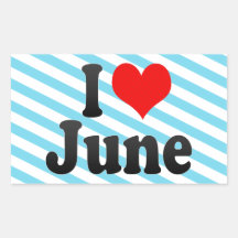 I Liebe Juni Rechtecksticker