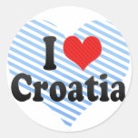 I Liebe Kroatien Runder Aufkleber