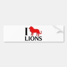 I Liebe-Löwen Auto Sticker