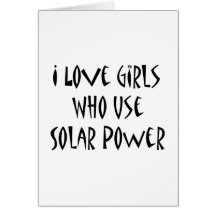 I Liebe-Mädchen, die SolarPower verwenden Karte