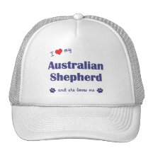I Liebe mein australischer Schäfer (weiblicher Hun Trucker Mützen