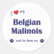 I Liebe mein belgischer Malinois (männlicher Hund) Sticker