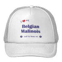 I Liebe mein belgischer Malinois (männlicher Hund) Baseball Mütze
