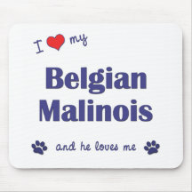 I Liebe mein belgischer Malinois (männlicher Hund) Mauspads