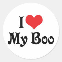 I Liebe mein Boo Stickers