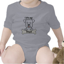 I Liebe mein Boxer Baby Strampelanzug