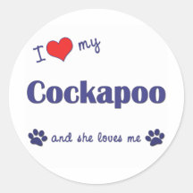 I Liebe mein Cockapoo (weiblicher Hund) Stickers