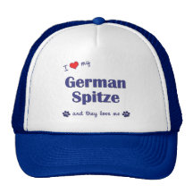 I Liebe mein deutsches Spitze (mehrfache Hunde) Retromützen