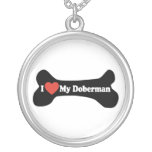 I Liebe mein Dobermann - Hundeknochen Halskette