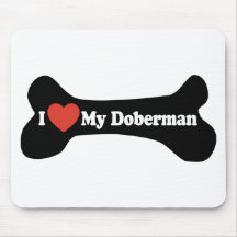 I Liebe mein Dobermann - Hundeknochen Mauspads