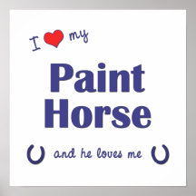 I Liebe mein Farben-Pferd (männliches Pferd) Posterdruck