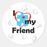 I Liebe mein Freund - Autismus Sticker