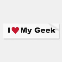 I Liebe mein Geek-Stoßaufkleber Autoaufkleber