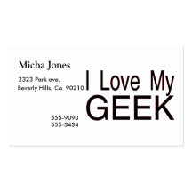 I Liebe mein Geek Visitenkartenvorlage