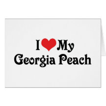 I Liebe mein Georgia-Pfirsich Grußkarte