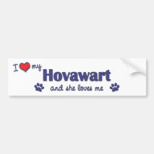 I Liebe mein Hovawart (weiblicher Hund) Autosticker