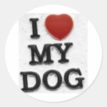 I Liebe mein Hund Runde Aufkleber