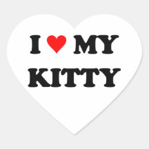 I Liebe mein Kitty Herzaufkleber