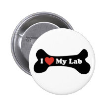 I Liebe mein Labrador - Hundeknochen Button