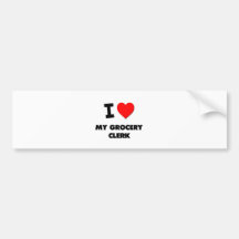 I Liebe mein Lebensmittelgeschäft-Sekretär Auto Sticker
