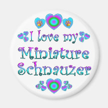 I Liebe mein MiniaturSchnauzer Kühlschrankmagnet