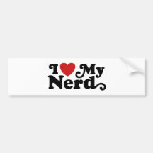 I Liebe mein Nerd Autosticker