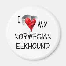 I Liebe mein norwegisches Elkhound Kühlschrankmagnete